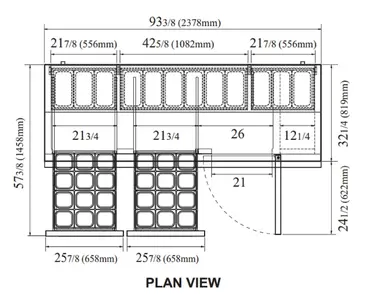 Turbo Air TPR-93SD-D4-N 93.38'' 1 Door 4 Drawer Counter Height Refrigerated Pizza Prep Table