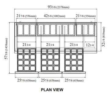 Turbo Air TPR-93SD-D6-N 93.38'' 6 Drawer Counter Height Refrigerated Pizza Prep Table