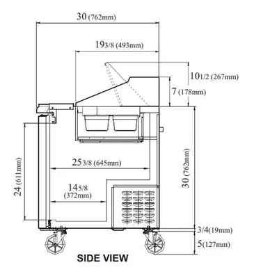 Turbo Air TST-28SD-N 27.5'' 1 Door Counter Height Refrigerated Sandwich / Salad Prep Table with Standard Top