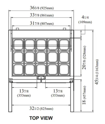 Turbo Air TST-36SD-15-N6 36.38'' 2 Door Counter Height Mega Top Refrigerated Sandwich / Salad Prep Table