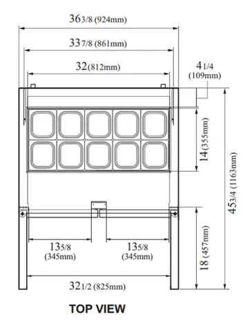 Turbo Air TST-36SD-N6 36.38'' 2 Door Counter Height Refrigerated Sandwich / Salad Prep Table with Standard Top