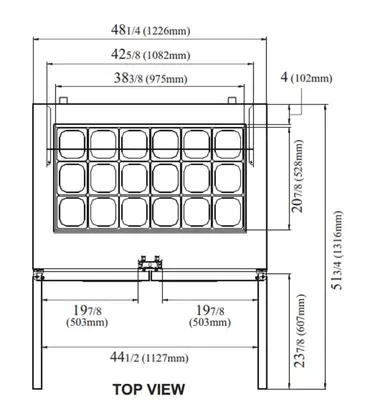 Turbo Air TST-48SD-18-N 48.25'' 2 Door Counter Height Mega Top Refrigerated Sandwich / Salad Prep Table