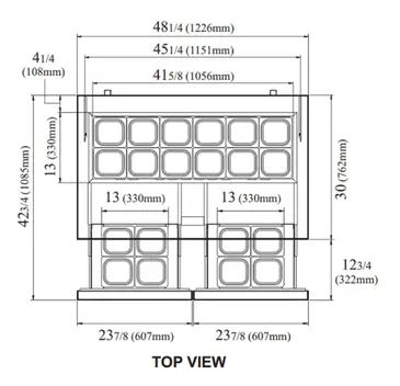 Turbo Air TST-48SD-D4-N 48.25'' 4 Drawer Counter Height Refrigerated Sandwich / Salad Prep Table with Standard Top