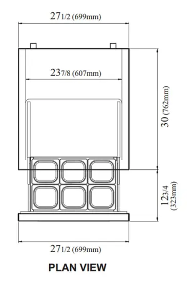 Turbo Air TUF-28SD-D2-N 27.5'' 1 Section Undercounter Freezer with Solid 2 Drawers and Side / Rear Breathing Compressor