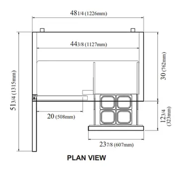 Turbo Air TUF-48SD-D2-N 48.25'' 2 Section Undercounter Freezer with 1 Left Hinged Solid Door 2 Drawers and Side / Rear Breathing Compressor