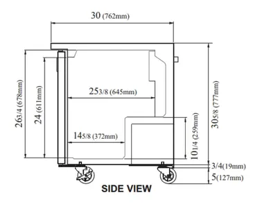 Turbo Air TUF-60SD-N 60.25'' 2 Section Undercounter Freezer with 2 Left/Right Hinged Solid Doors and Side / Rear Breathing Compressor