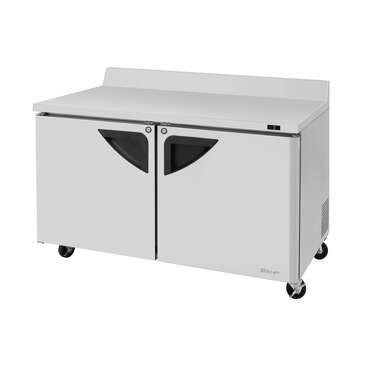 Turbo Air TWF-60SD-N 60.25'' 2 Door ADA Height Worktop Freezer with Side / Rear Breathing Compressor - 16.0 cu. ft.