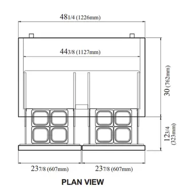 Turbo Air TWR-48SD-D4-N 48.25'' 4 Drawer ADA Height Worktop Refrigerator with Side / Rear Breathing Compressor - 12.0 cu. ft.