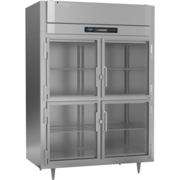 Victory Refrigeration FS-2D-S1-EW-HG-HC 58.38'' 52.0 cu. ft. Top Mounted 2 Section Glass Half Door Reach-In Freezer