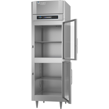 Victory Refrigeration FSA-1D-S1-HG-HC 26.50'' 21.5 cu. ft. Top Mounted 1 Section Glass Half Door Reach-In Freezer