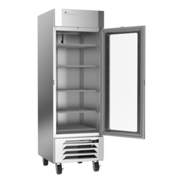 Victory Refrigeration LSR23HC-1 27.25'' Silver 1 Section Swing Refrigerated Glass Door Merchandiser