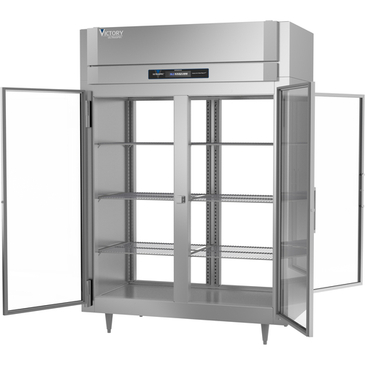 Victory Refrigeration RS-2D-S1-EW-PT-G-HC 58.38'' 55.6 cu. ft. 2 Section Glass Door Pass-Thru Refrigerator