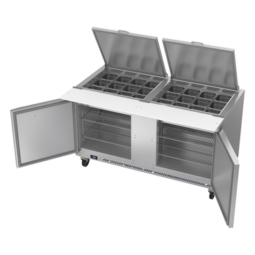 Victory Refrigeration VSP60HC-24B 60.00'' 2 Door Counter Height Mega Top Refrigerated Sandwich / Salad Prep Table