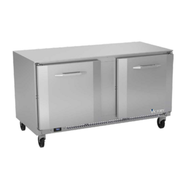 Victory Refrigeration VUR60HC 60.00'' 2 Section Undercounter Refrigerator with 2 Left/Right Hinged Solid Doors and Side / Rear Breathing Compressor