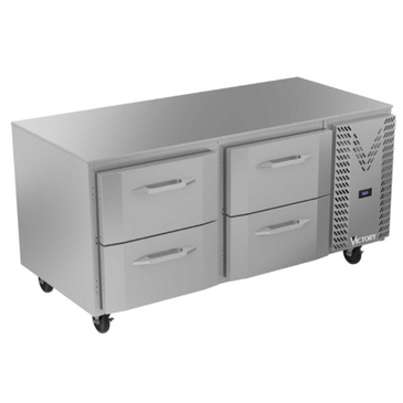 Victory Refrigeration VURD67HC-4 67.00'' 2 Section Undercounter Refrigerator with 4 Drawers and Side / Rear Breathing Compressor