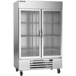 Beverage Air HBF49HC-1-G 52'' 46.2 cu. ft. Bottom Mounted 2 Section Glass Door Reach-In Freezer