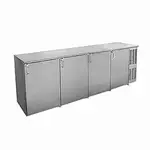 Glastender C1FB108 Silver 1 Solid Door Refrigerated Back Bar Storage Cabinet, 120 Volts