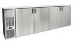 Glastender C1FB108 Silver 1 Solid Door Refrigerated Back Bar Storage Cabinet, 120 Volts