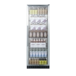 Summit Commercial SCR1401CSS 23.63'' Silver 1 Section Swing Refrigerated Glass Door Merchandiser